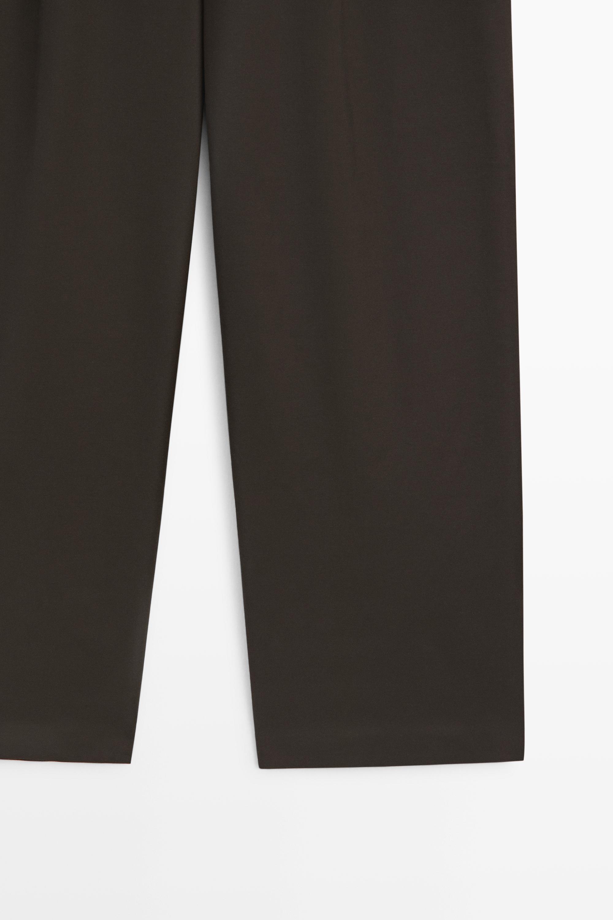 Pantalon plissé en coton mélangé